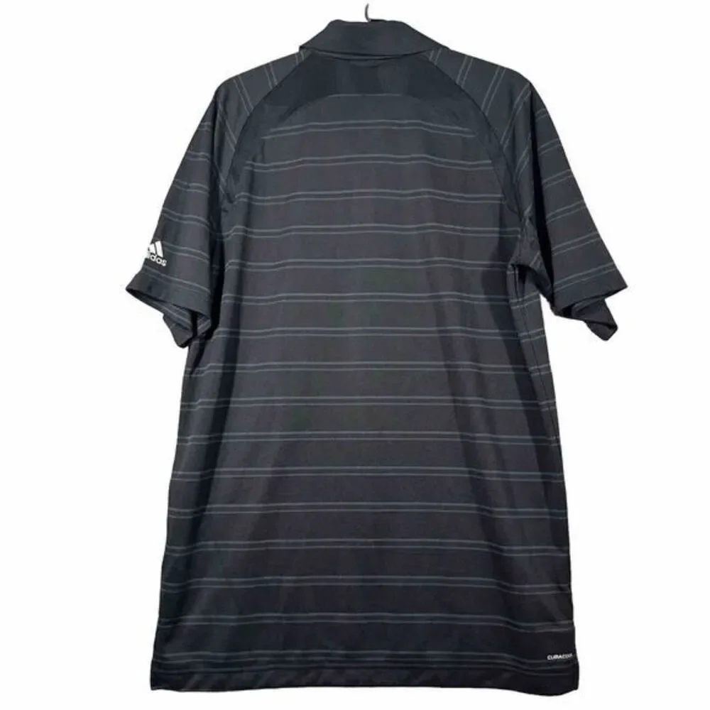 Adidas NBA All-Star Black Polo Golf‎ Collar Shirt L stipe